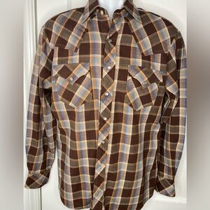 Kennington Vintage Western Pearl Snap Button Down Shirt